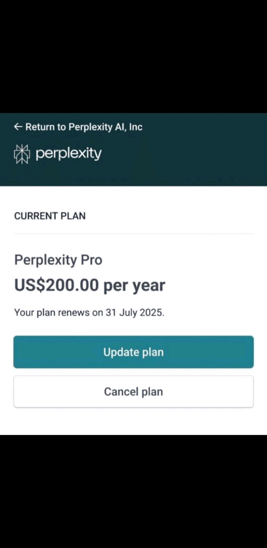 Perplexity AI Pro - On Ur Mail - Prime Lifestyle Store