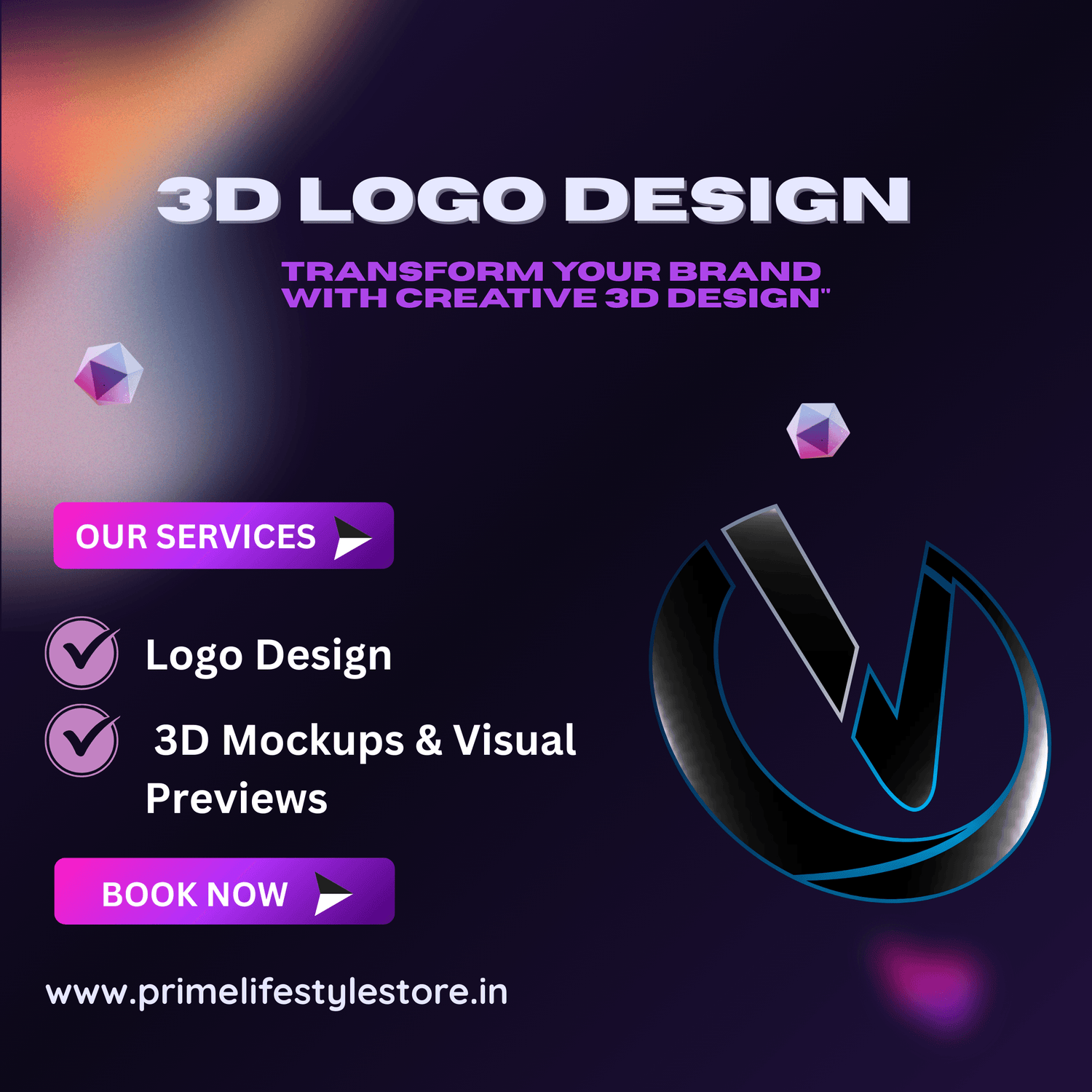 3D Logo Designs - Prime Lifestyle Store