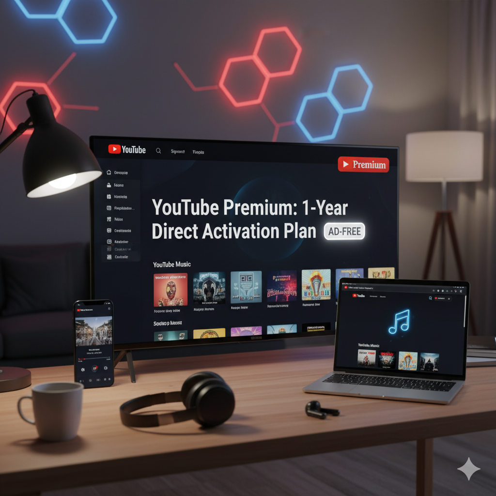 YouTube Premium: 1 Year Direct Activation Plan - On Ur Mail